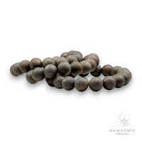 Bronzite Crystal Gemstone Bracelet with 12mm Matte Beads For Protective Presence