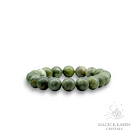 Jade Crystal Bracelet 12mm Matte Beads For Abundant Harmony