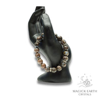 Blue Opal crystal bracelet with 10mm round beads, stretch for luminous hope