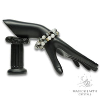 Tourmilated Quartz Crystal Bracelet with 10mm round beads, stretch finish for amplified protection