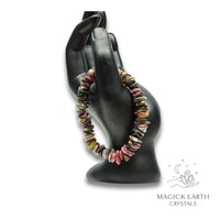Tourmaline Crystal Chip Bracelet, Stretch for vibrant alignment medium