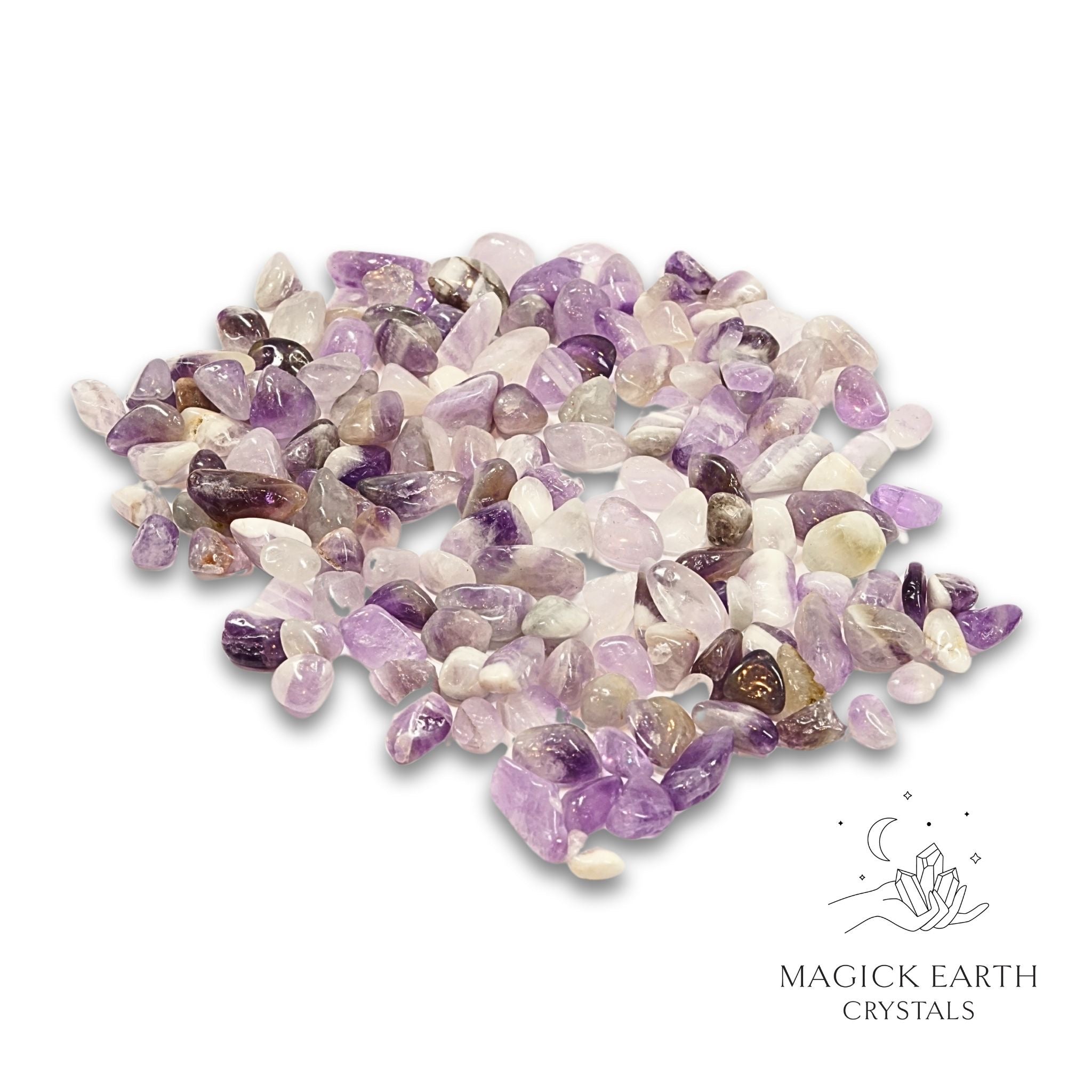 Chevron Amethyst Crystal Chips Large Size For Stress Relief & Sleep