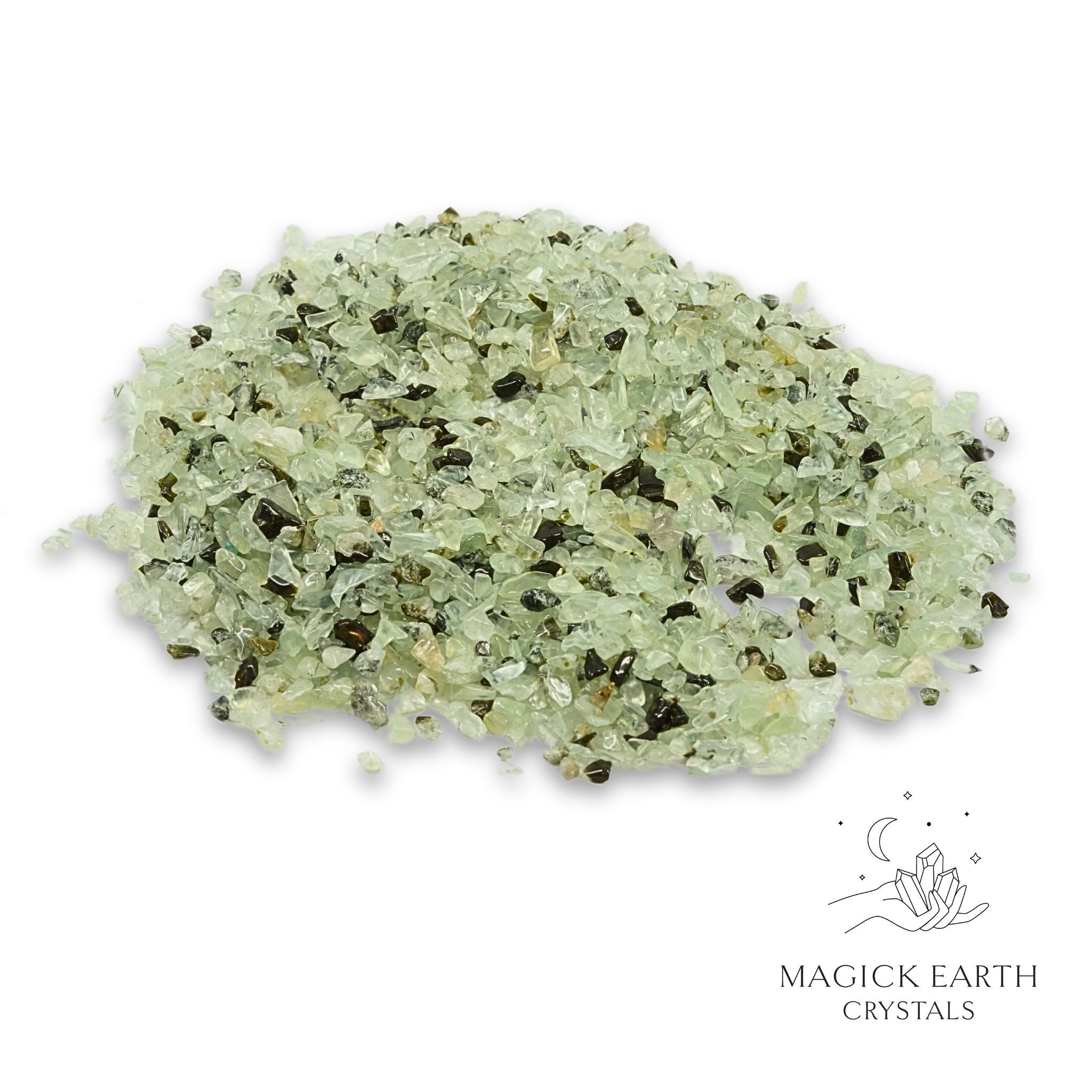 Prehnite Crystal  Chips Medium  For Empathy & Willpower