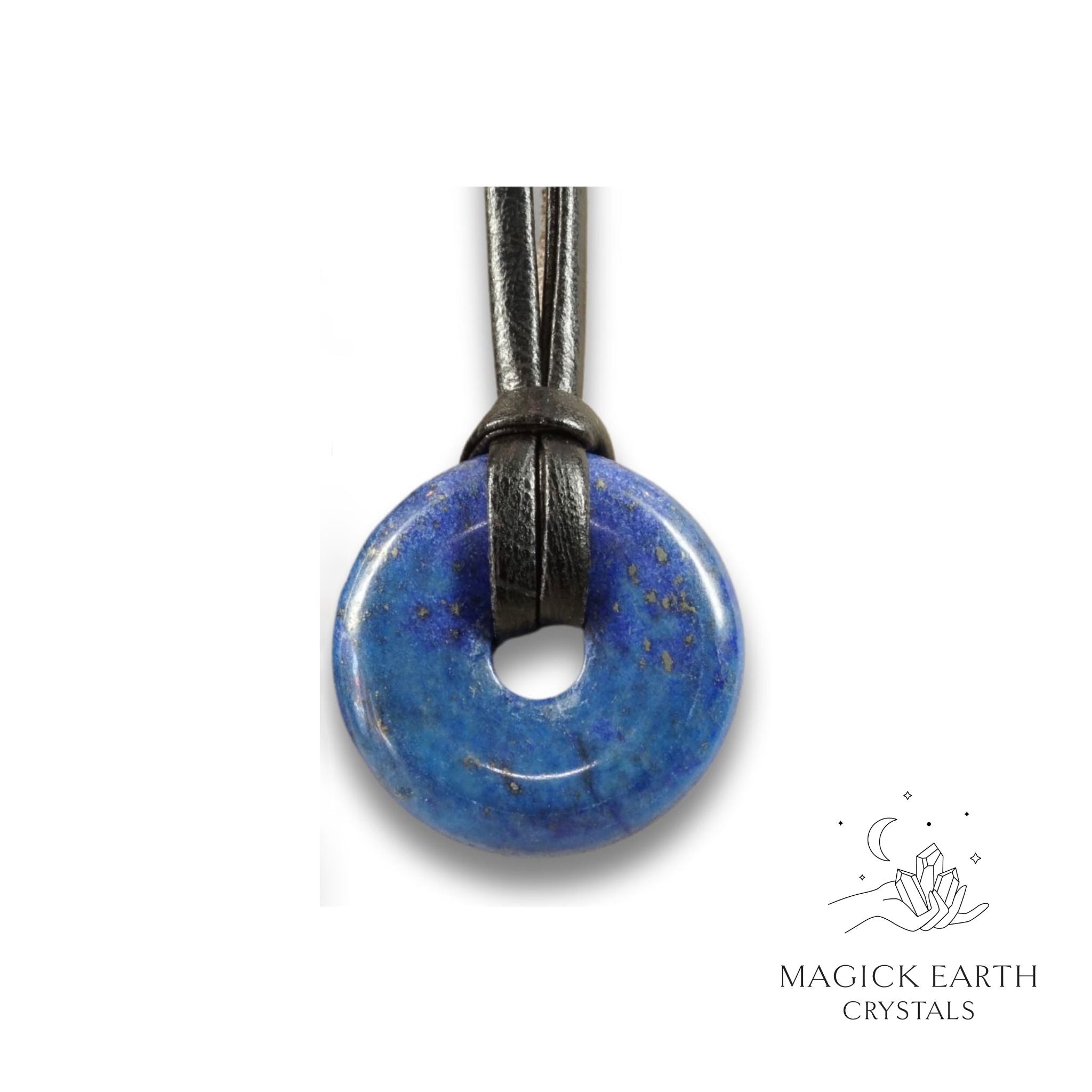 Lapis Lazuli Donut / Pi Pendant  For Clear-Sight & Wisdom