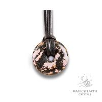 Rhodonite  Donuts Pi  Pendants For Trauma Support & Healing