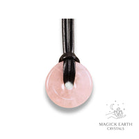 Rose Quartz  Donuts Pi Pendants For Amplified Love