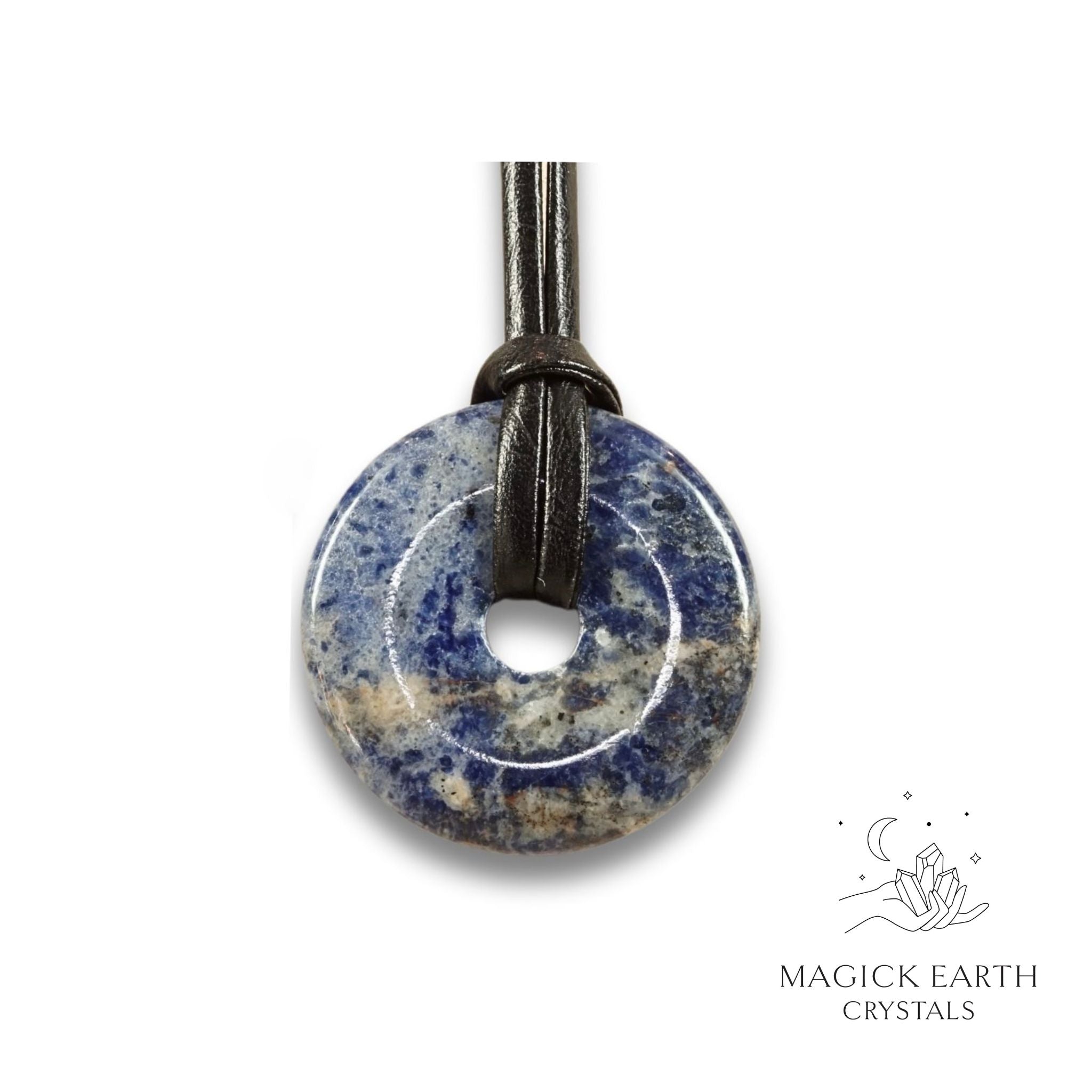 Sodalite Donut Pi  Pendant For Calm Expression