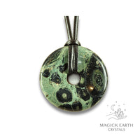 Kambaba Jasper Donut / Pi  Pendants For Ancient Grounding
