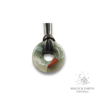 Bloodstone Donut  Pendant For Strength & Vitality