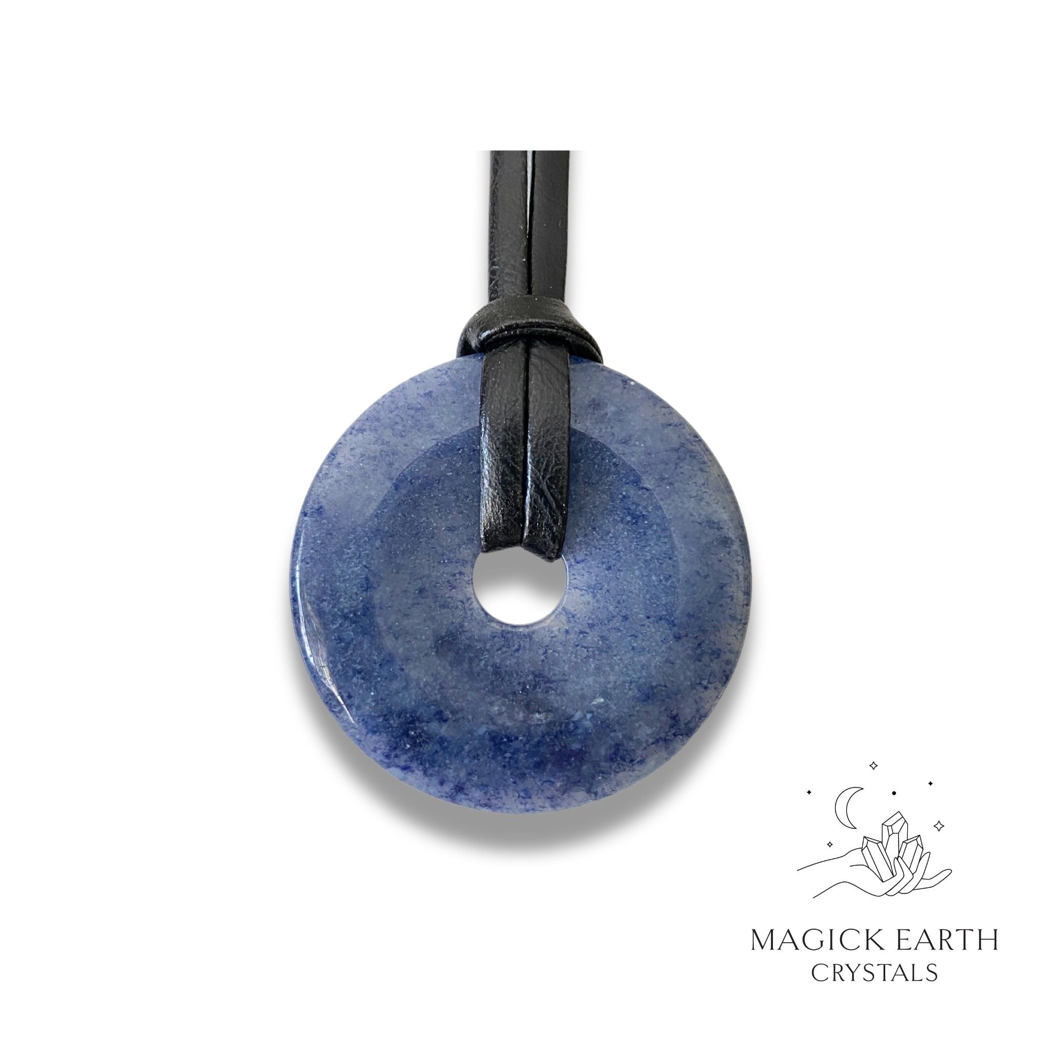 Blue Aventurine Donut  Pendant For Luck &  Opportunity