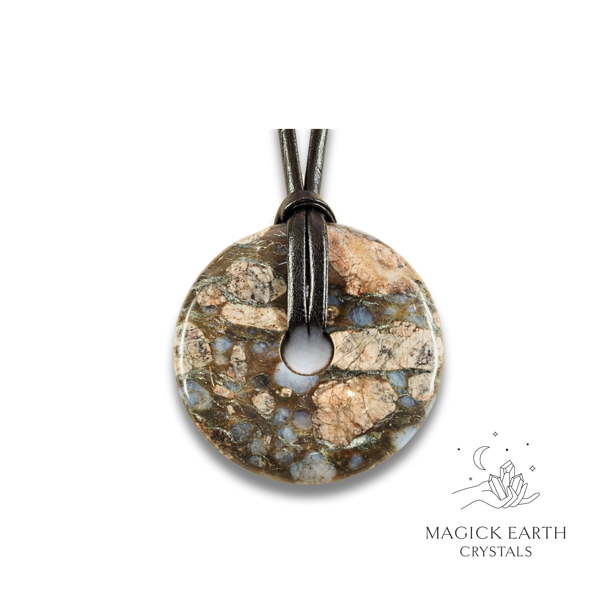 Blue Opal  Donut / Pi  Pendant For Hope & Healing