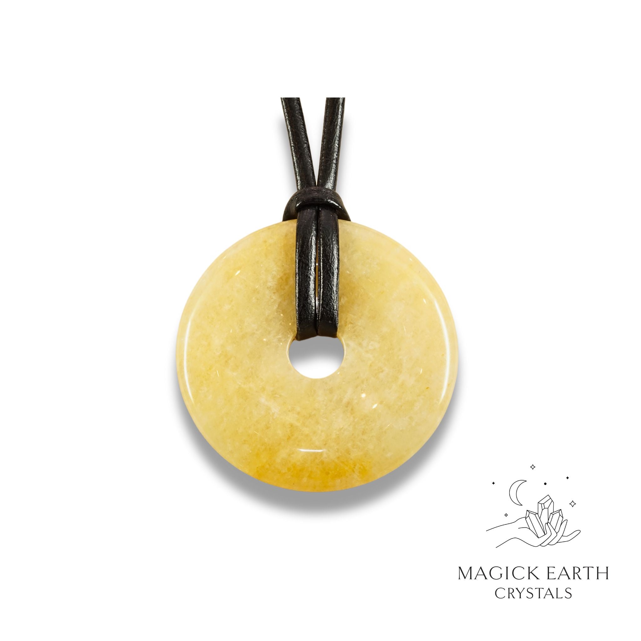 Yellow Aventurine Crystal Gemstone Donut Pi 50mm