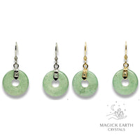 Aventurine Donut  Earrings For Luck & Opportunity