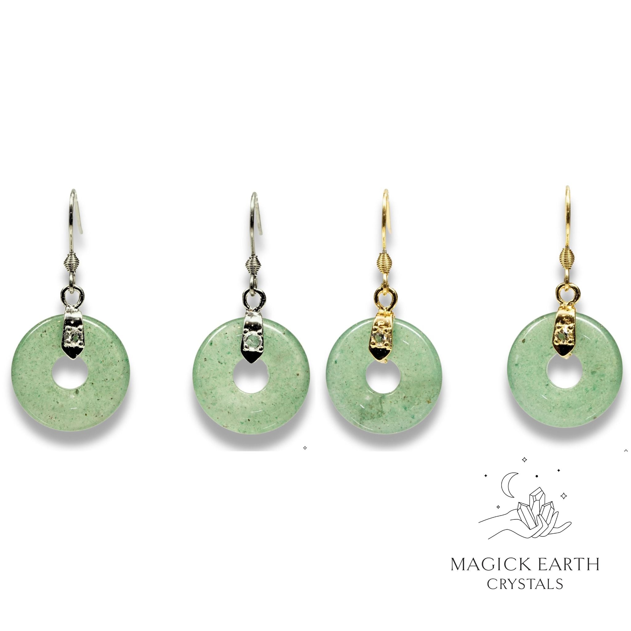 Aventurine Donut  Earrings For Luck & Opportunity