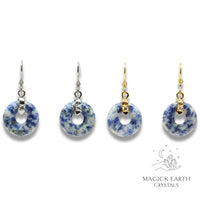 Blue Spot Jasper  Donut  Earrings  For Gentle Expression & Overwhelm