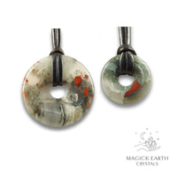 Bloodstone Donut  Pendant For Strength & Vitality