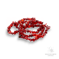 Agate Dyed Red Drilled  Chip Strand  For Grounding & Resilience