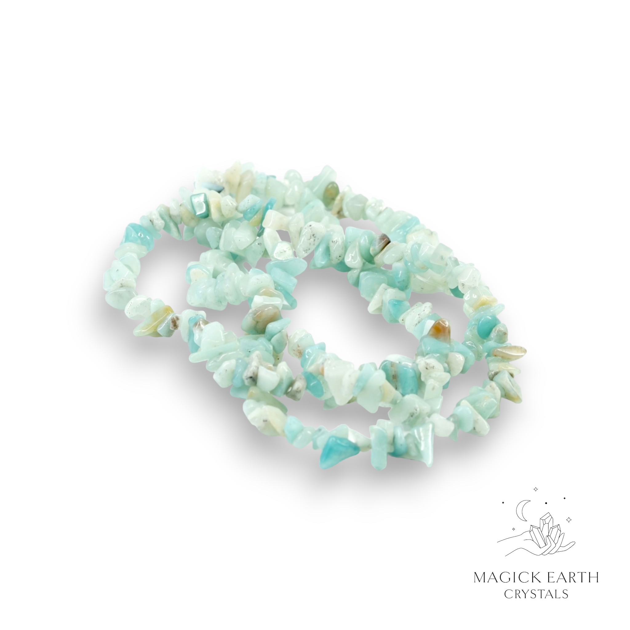 Amazonite Drilled Chip Strands Medium Sized Chip For Boundaries & Emotional Balance