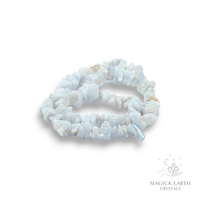 Blue Lace Agate Drilled Chip Medium Size For Communication & Tranquility