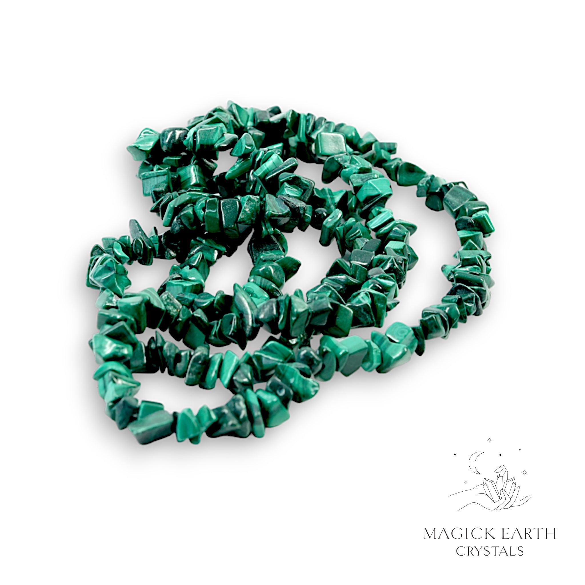 Malachite  Drilled Chip Strands Small For Fearless Transformation