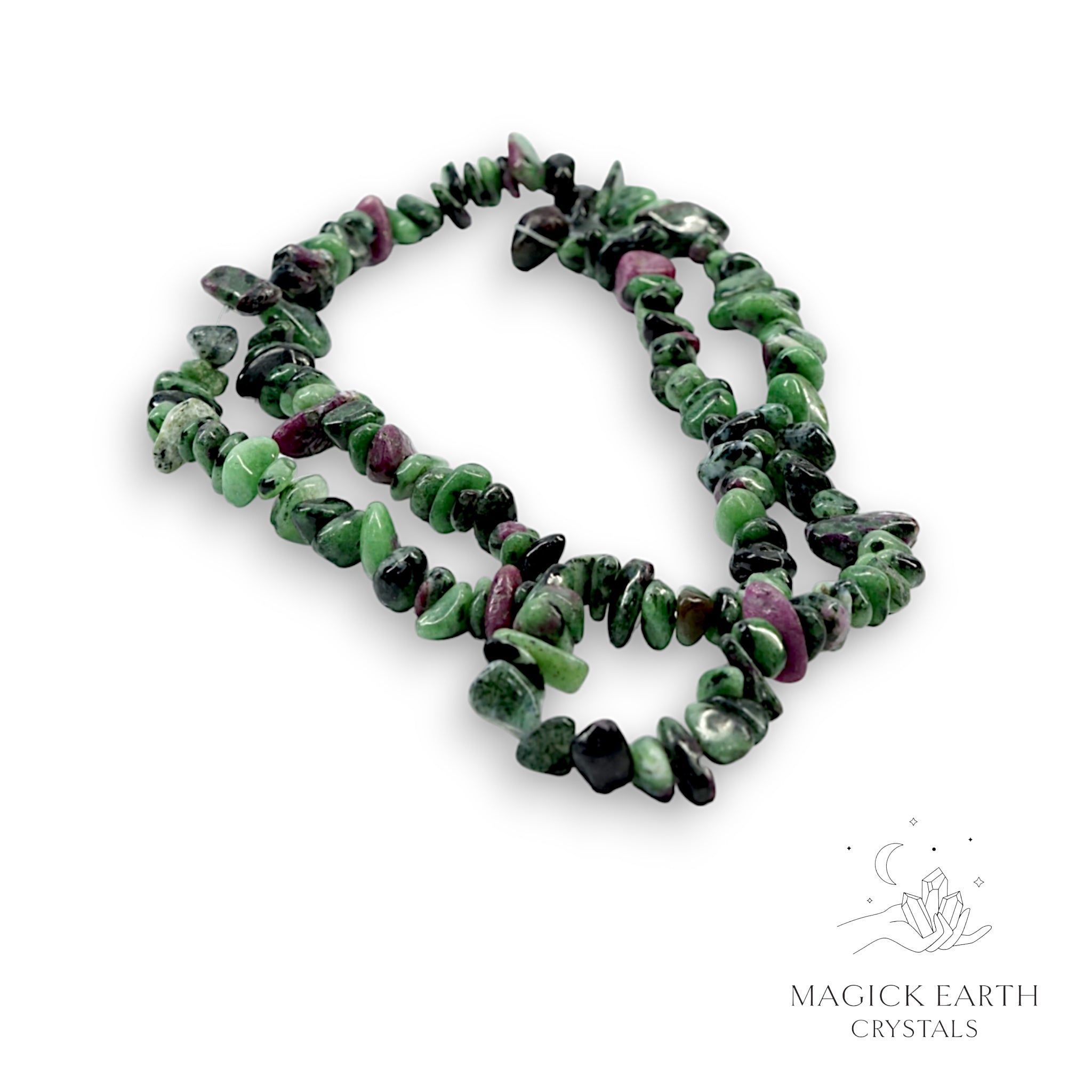 Ruby Zoisite Drilled Chip Strands Medium For Inspired Creativity