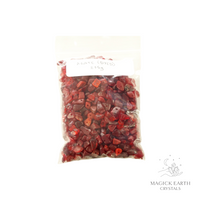 Agate Dyed Red Drilled  Chip Strand  For Grounding & Resilience