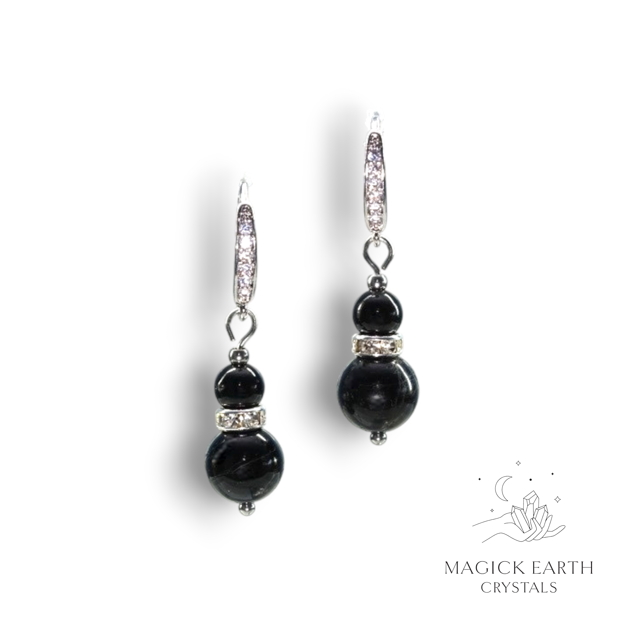 Black Tourmaline Earrings For Protection & Grounding