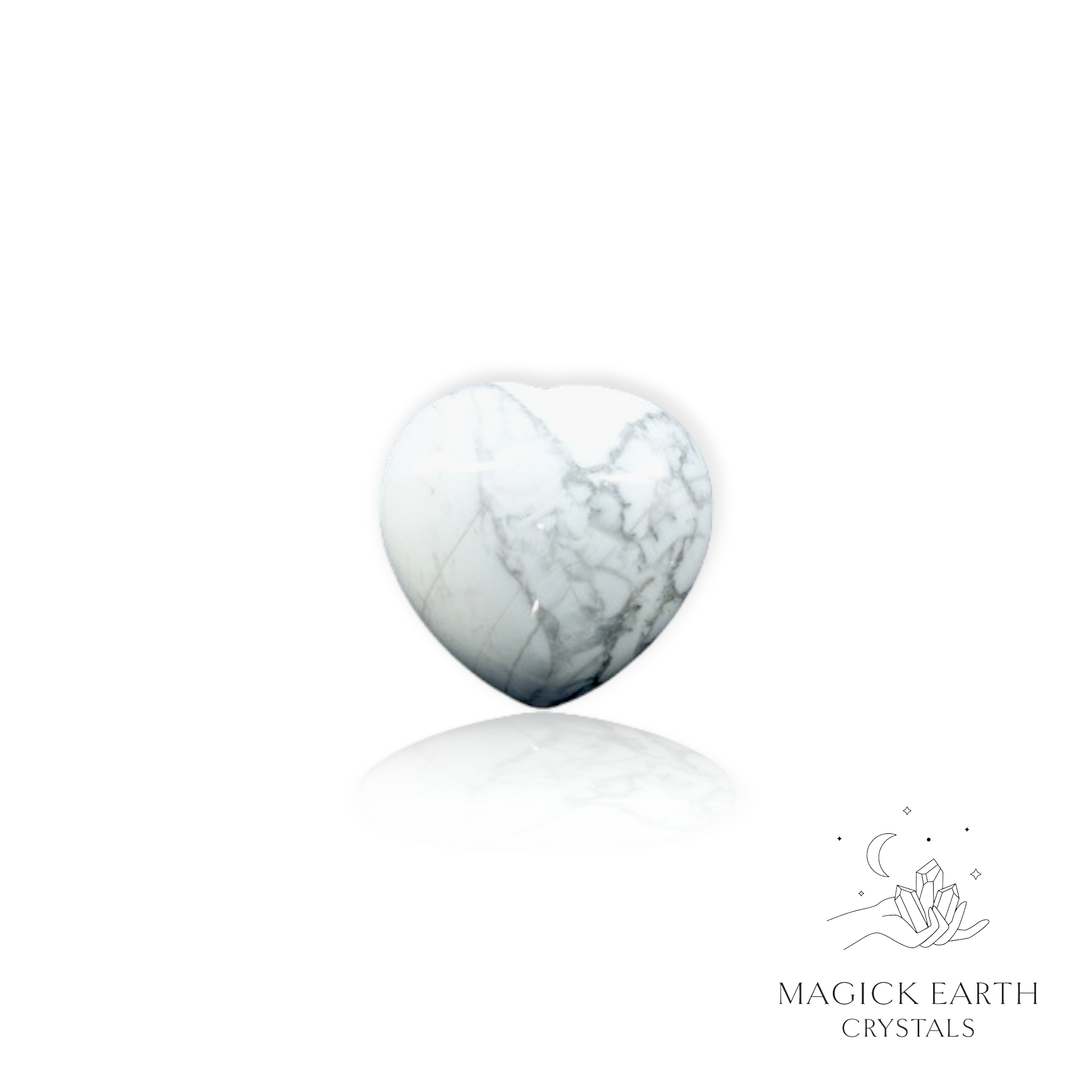 Howlite Tiny Heart 20mm For Calm Communication