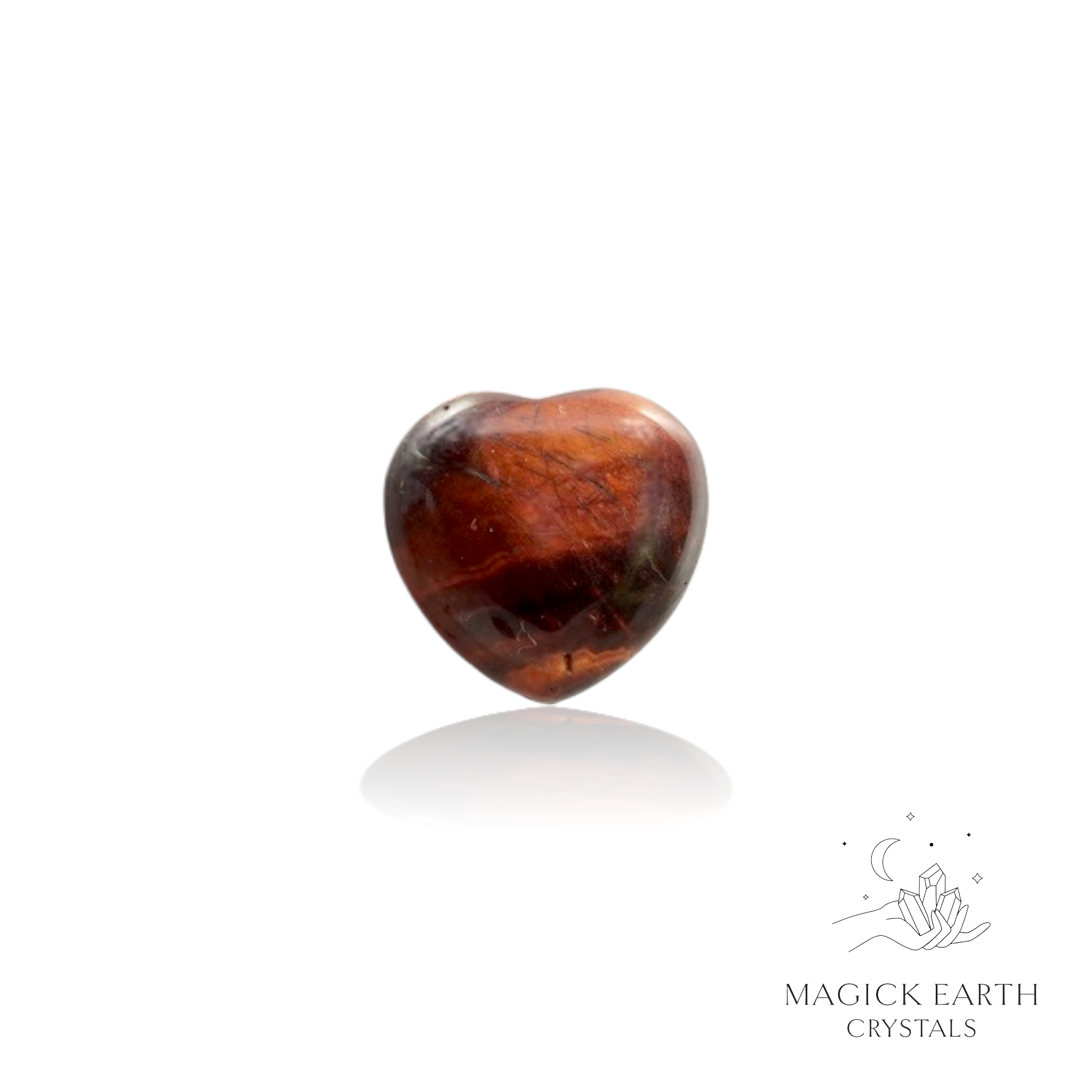Red Tiger Eye  Tiny Heart 20mm  For Confident Courage