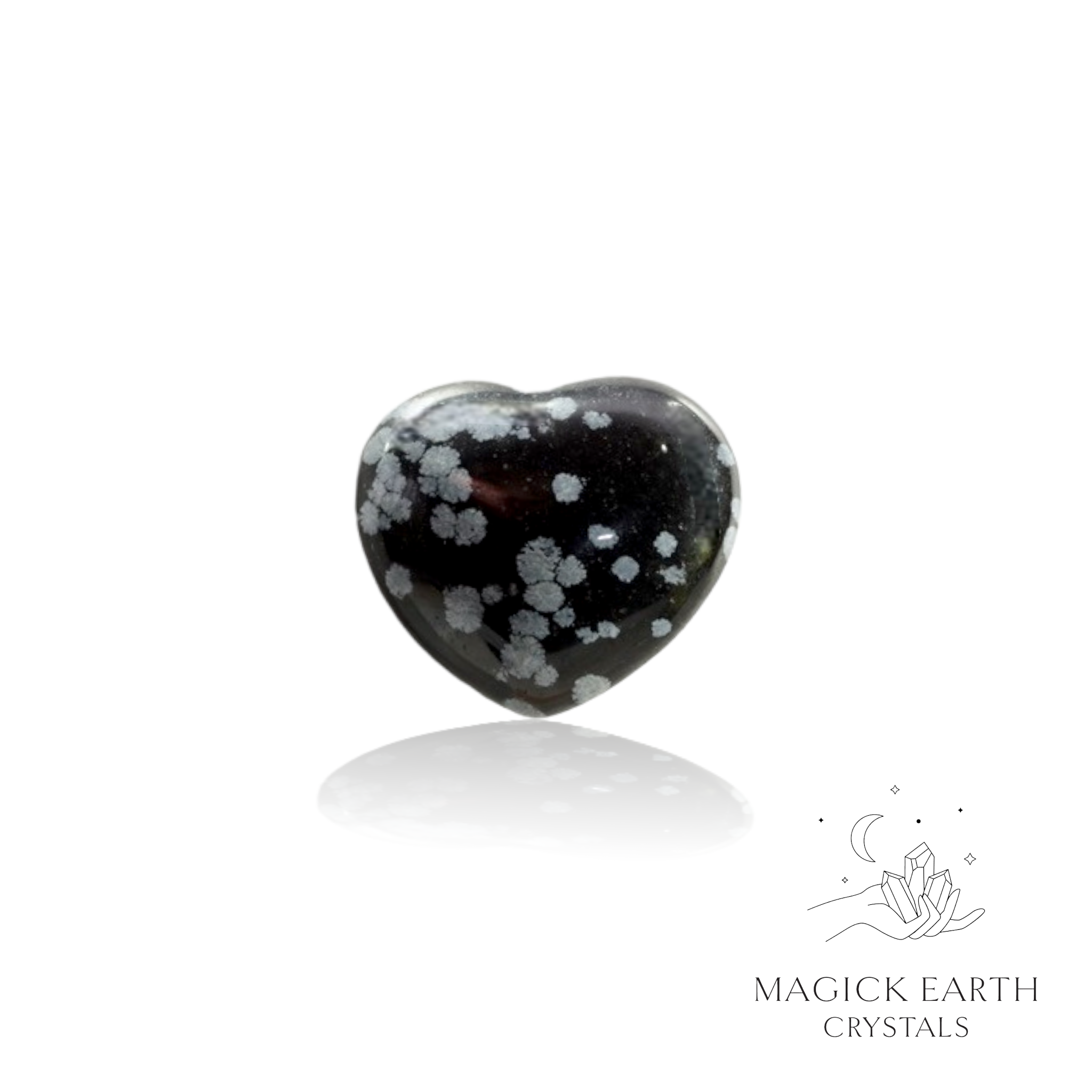 Snowflake Obsidian Heart 23mm For Gentle Shadow Work