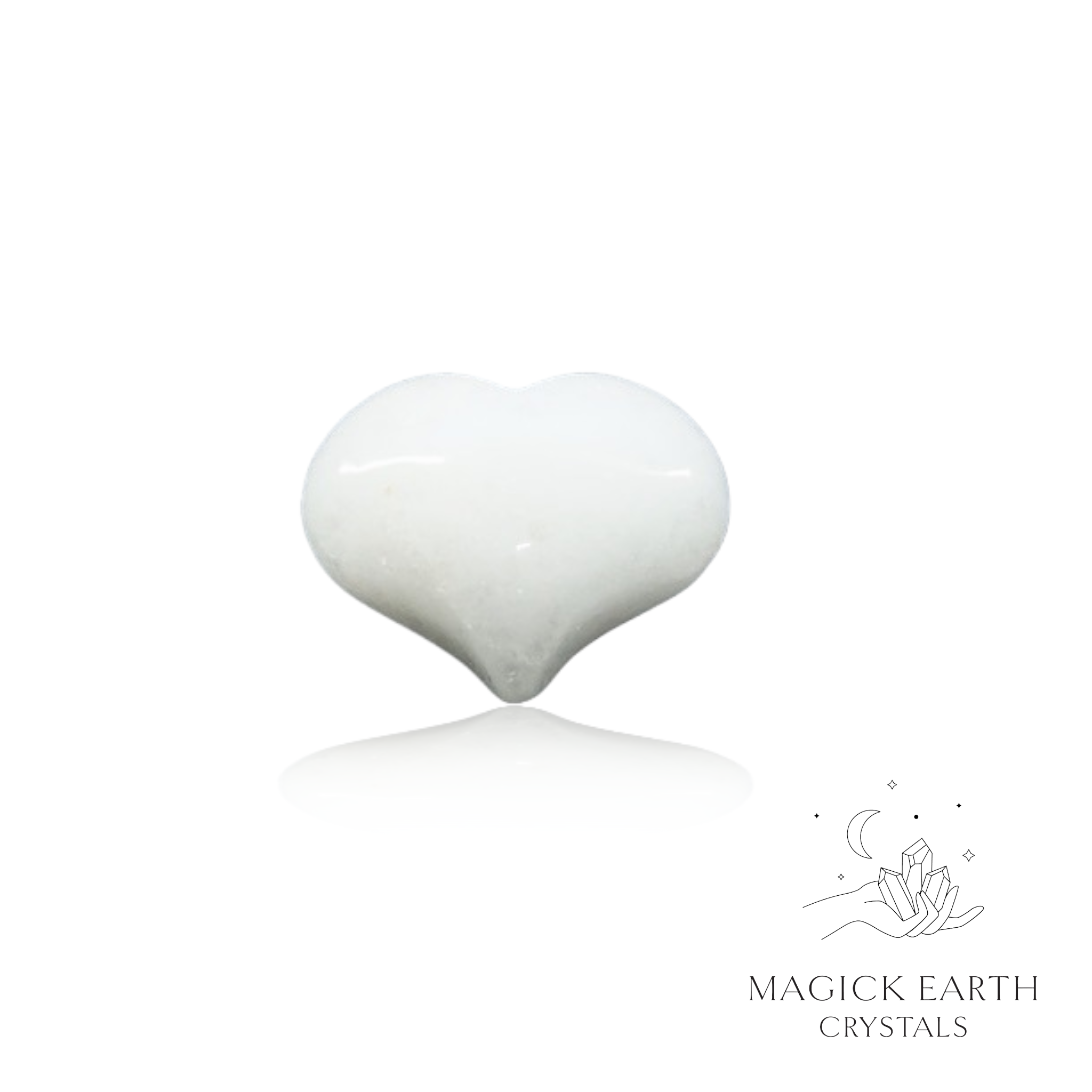 White Jade Funky Heart For Peaceful Clarity