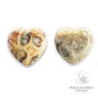 Crazy Agate Heart 25mm For Stability & Joy