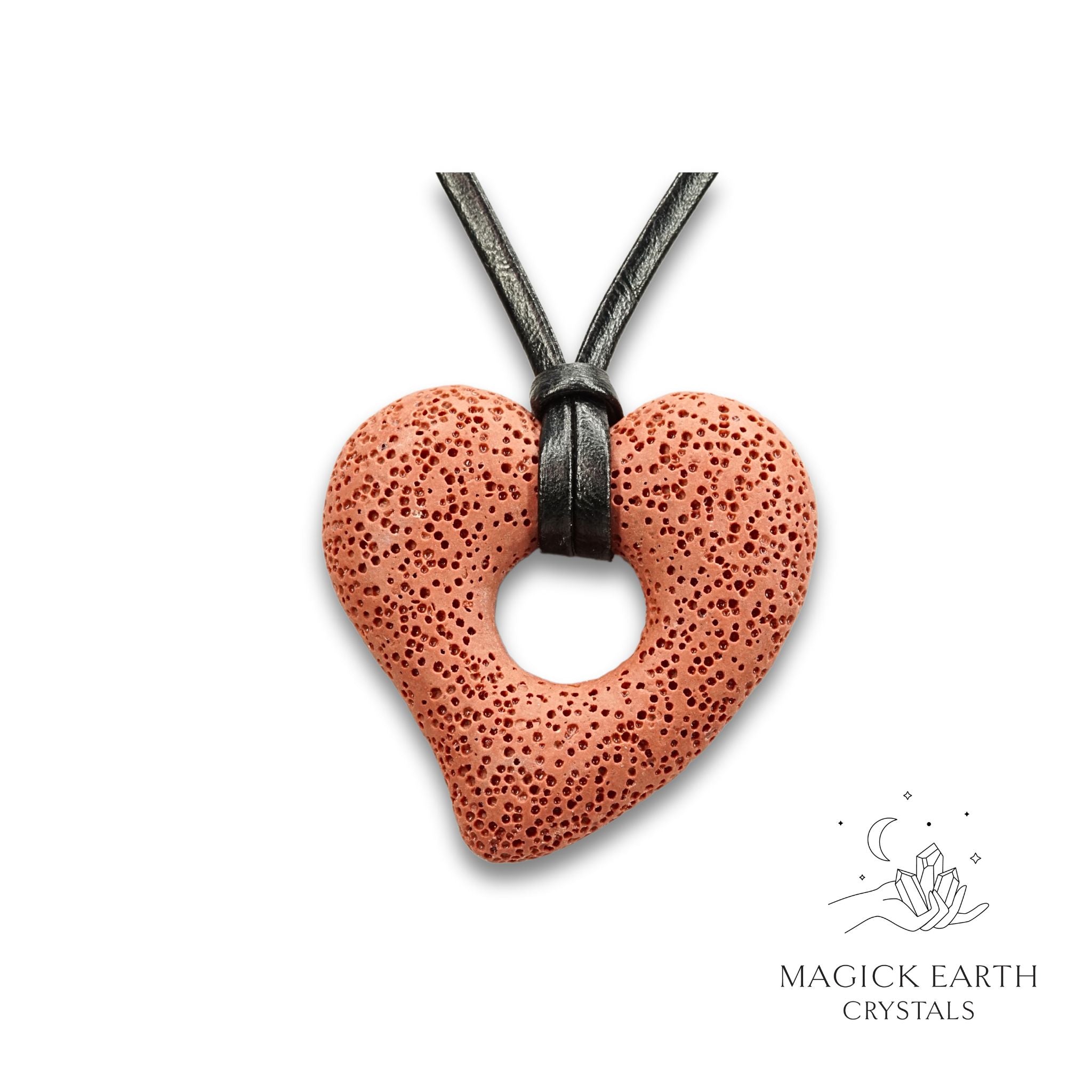 Terracotta Lava Heart Pendant For Emotional Calm & Balance