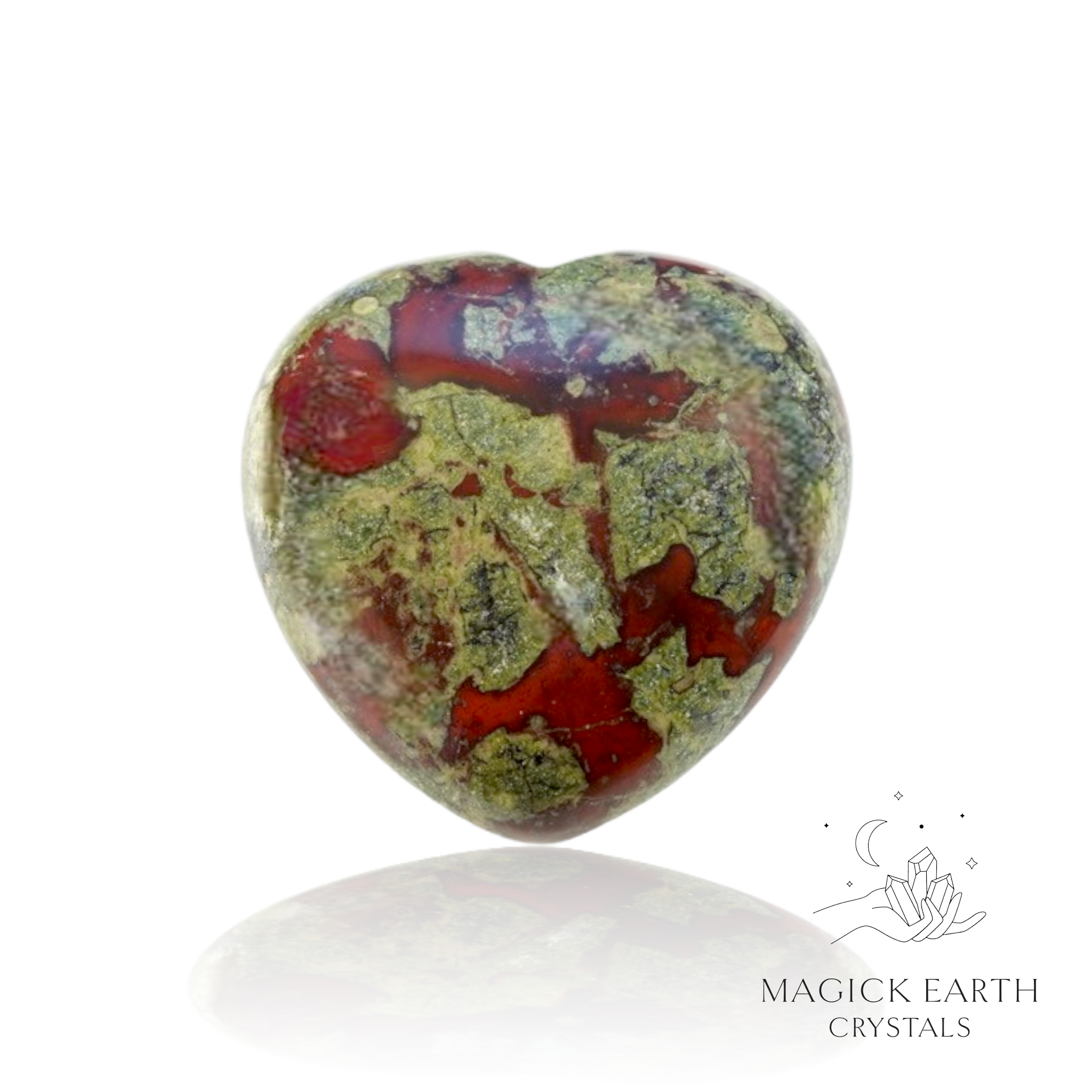 Dragons Blood Jasper Heart 45mm For Gentle Strength