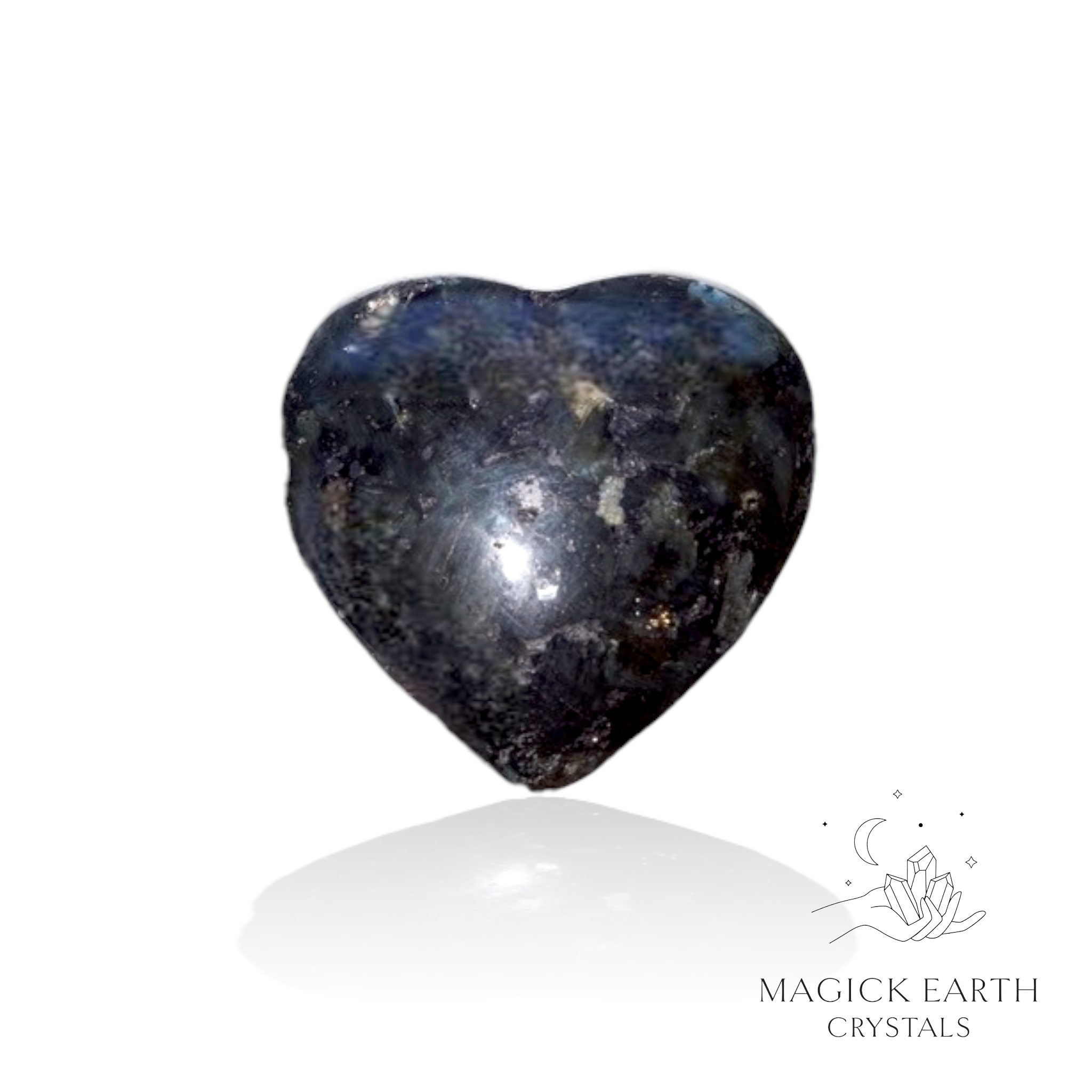 Larvikite  Heart 45mm For Discernment  & Defence