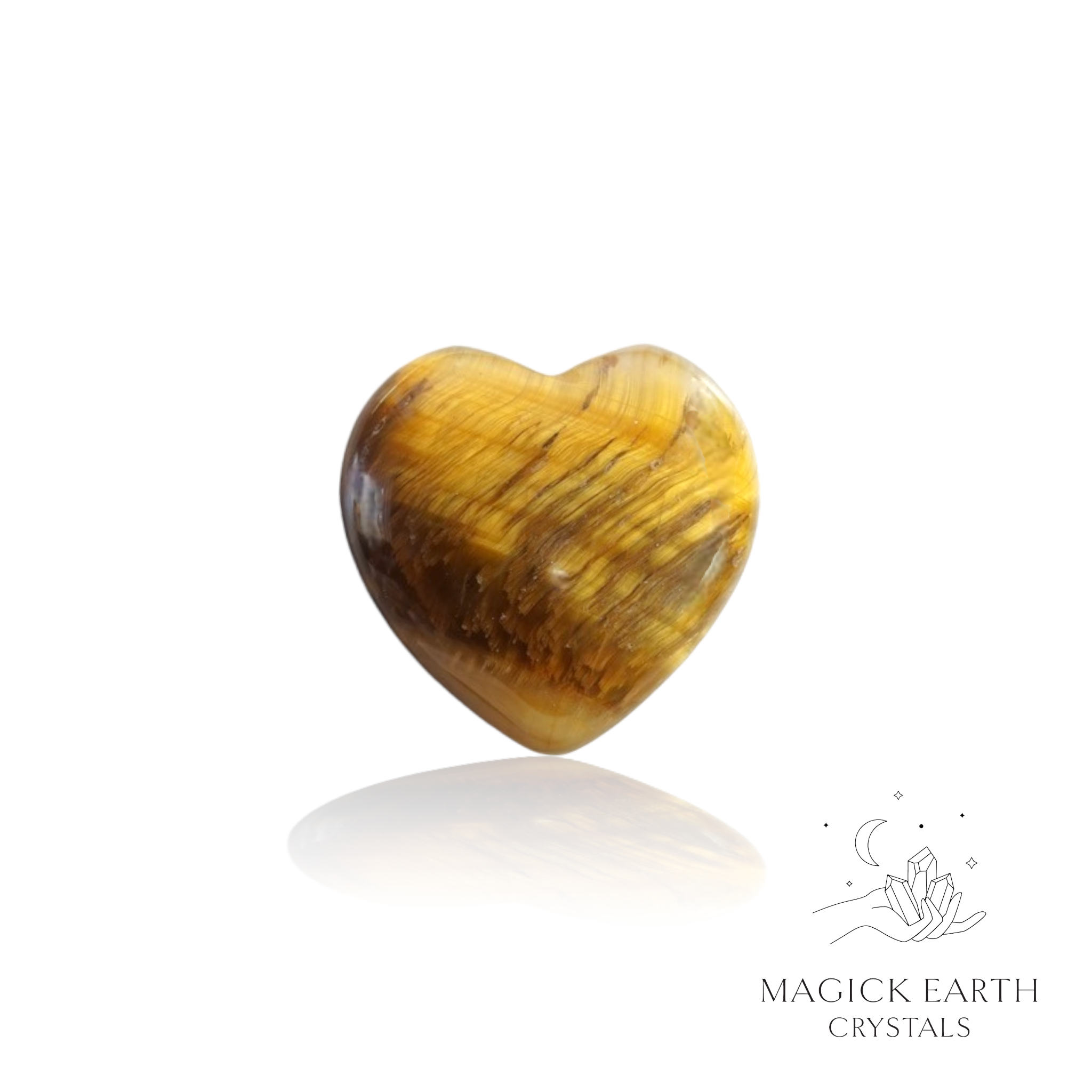 Tiger Eye  Heart 30mm  For Confident Courage