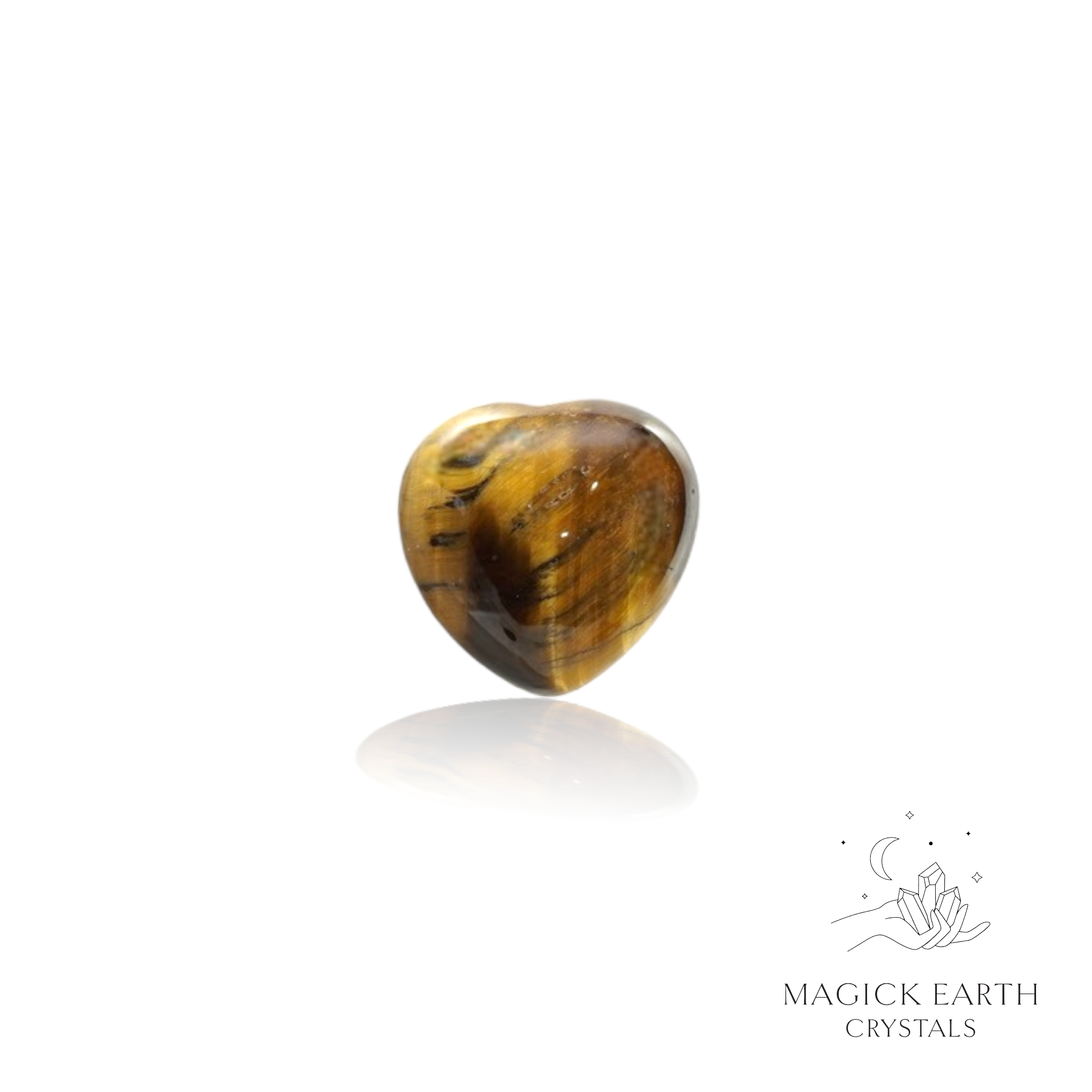 Tiger Eye Tiny Heart 20mm  For Confident Courage