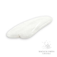 Clear Quartz Wave Shape Gua Sha Massage Tool Smaller Size For Amplified Insight