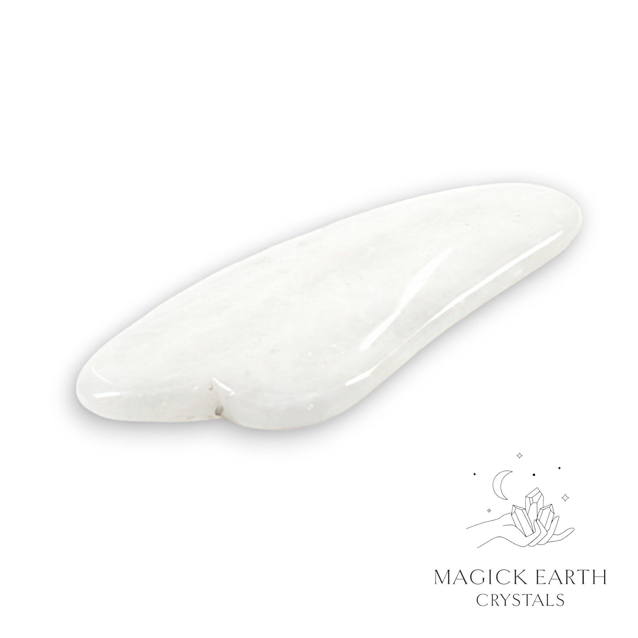 Clear Quartz Wave Shape Gua Sha Massage Tool Smaller Size For Amplified Insight