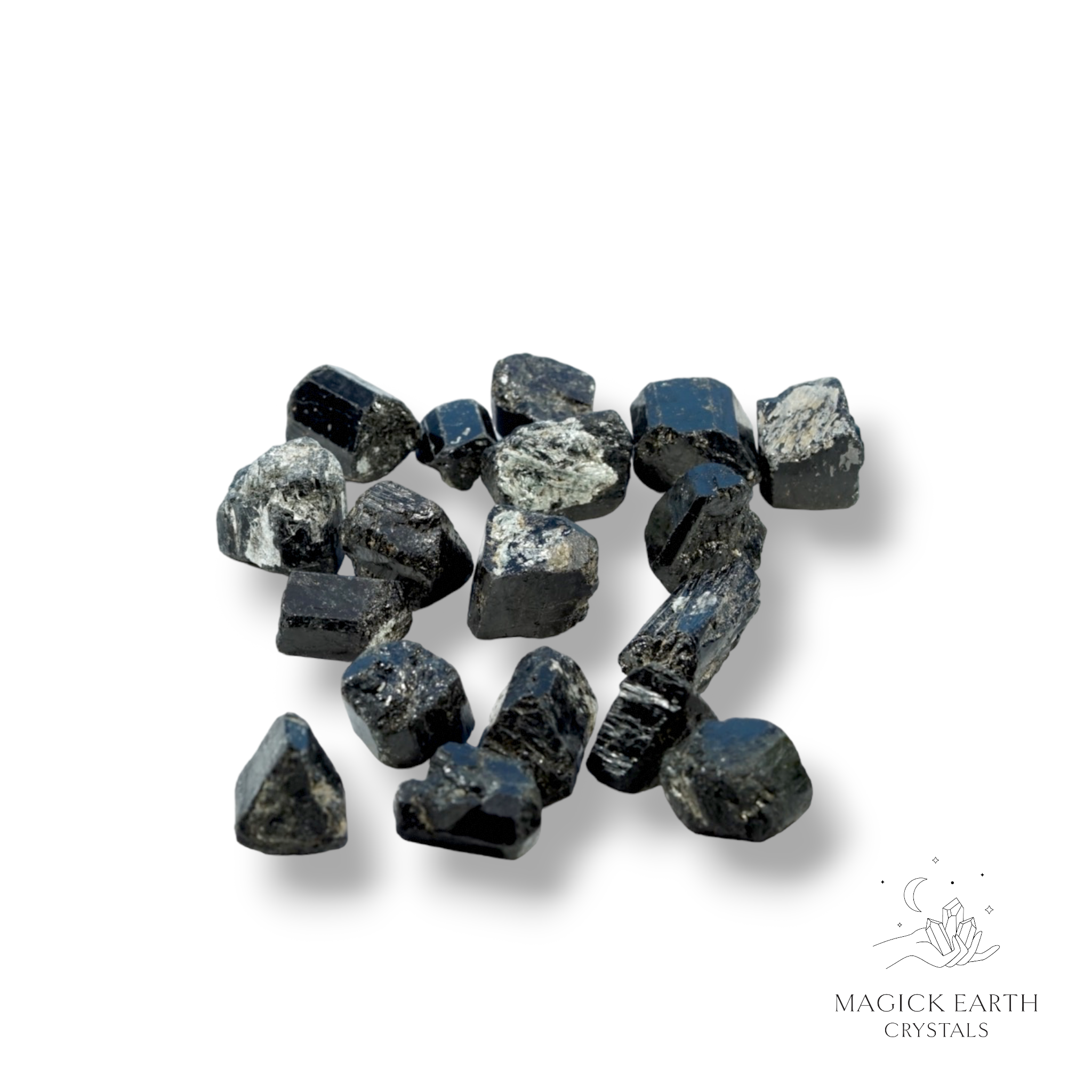 Black Tourmaline Tumbled Nuggets Small For Protection & Grounding