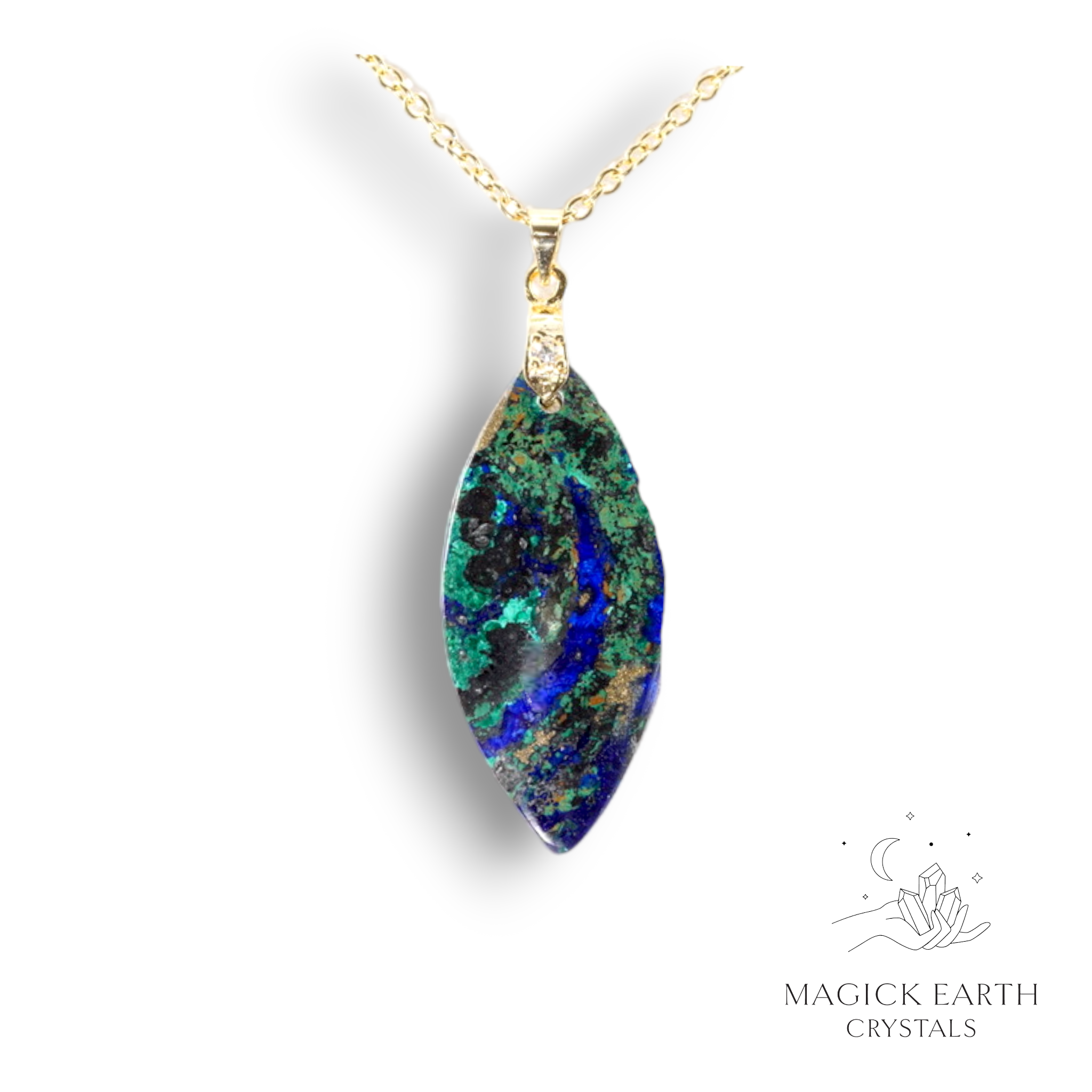 Malachite Azurite Pendant For Fearless Transformation