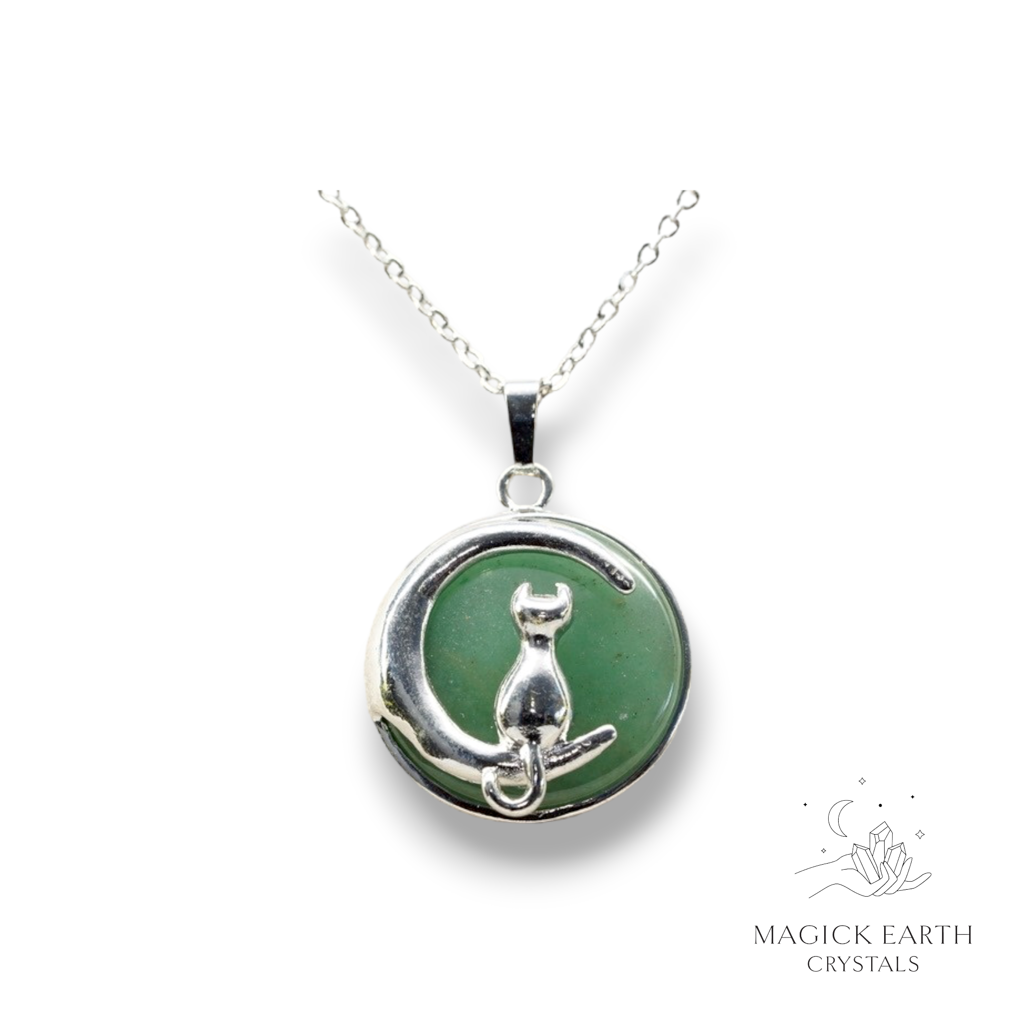 Aventurine Cat / Kitten Pendant For Luck & Opportunity