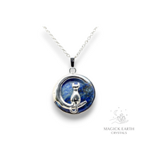 Lapis Lazuli  Cat / Kitten Pendant  For Clear-Sight & Wisdom