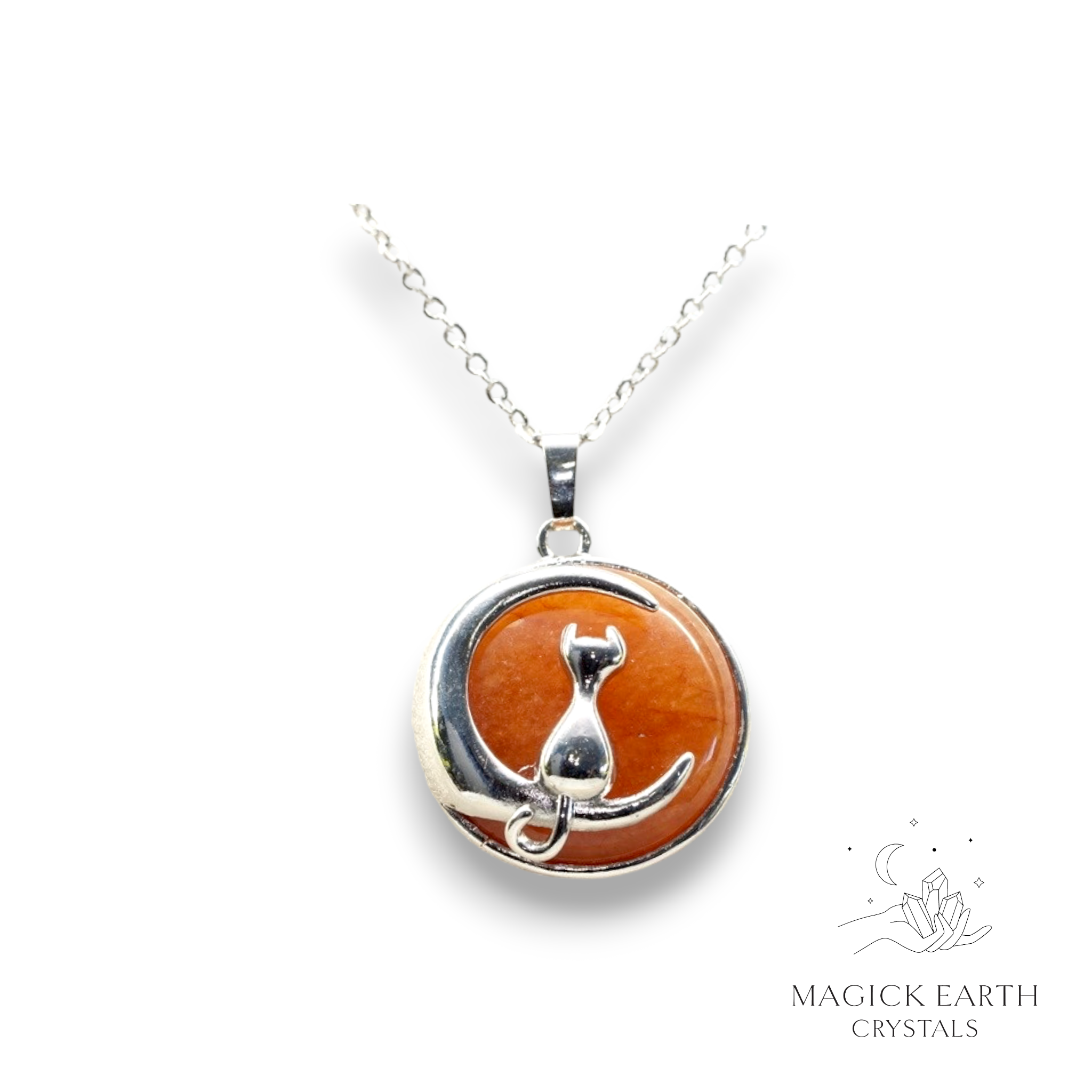 Red Aventurine Cat / Kitten Pendant For Luck & Opportunity