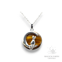 Tiger Eye  Cat / Kitten Pendant  For Confident Courage