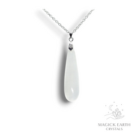 Selenite  Teardrop Pendant For Angelic Connection