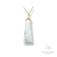 Amazonite  Trapezoid Pendant Lighter Shade with Gold Finish For Boundaries & Emotional Balance