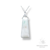 Amazonite  Trapezoid Pendant Lighter Shade with Platinum Finish For Boundaries & Emotional Balance