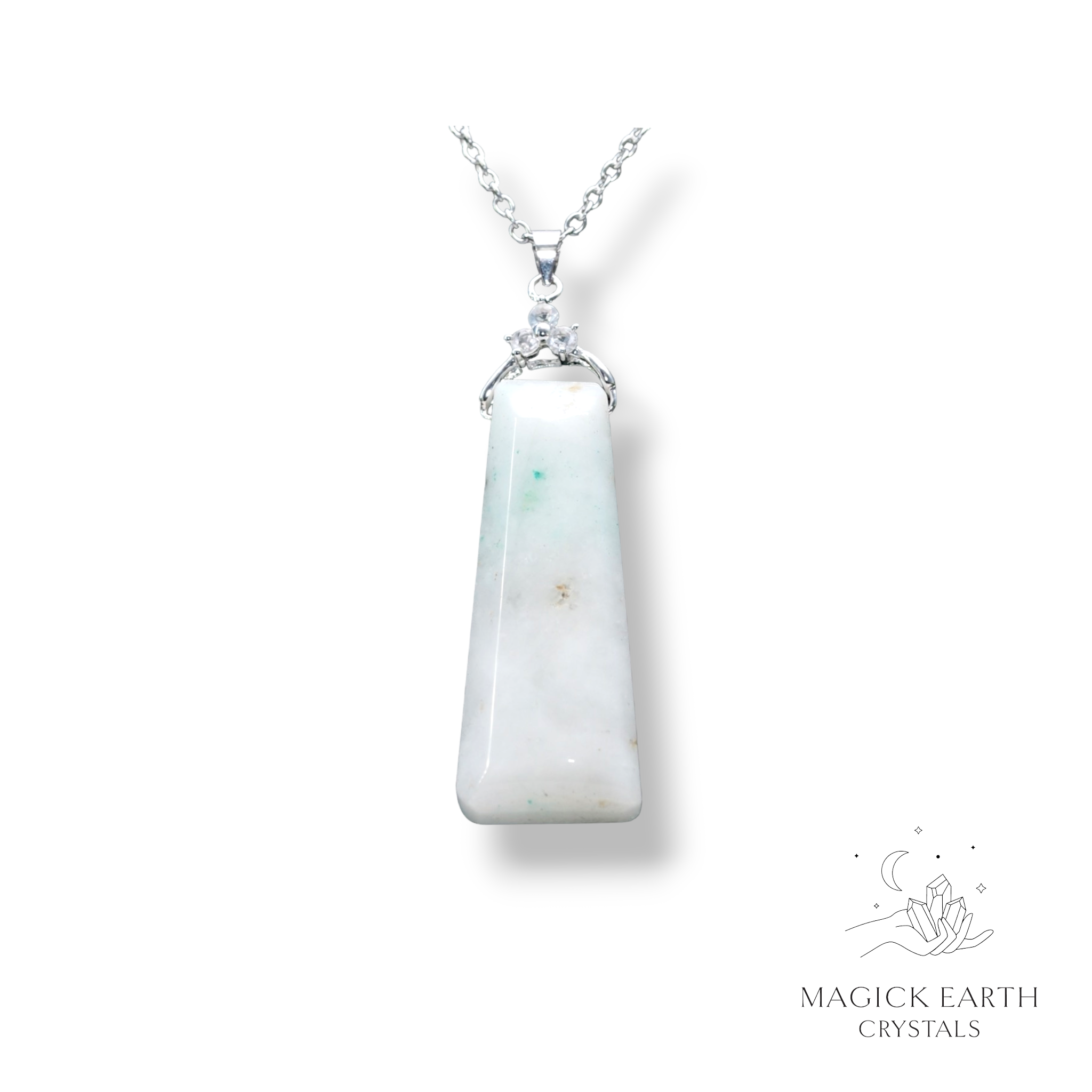 Amazonite  Trapezoid Pendant Lighter Shade with Platinum Finish For Boundaries & Emotional Balance
