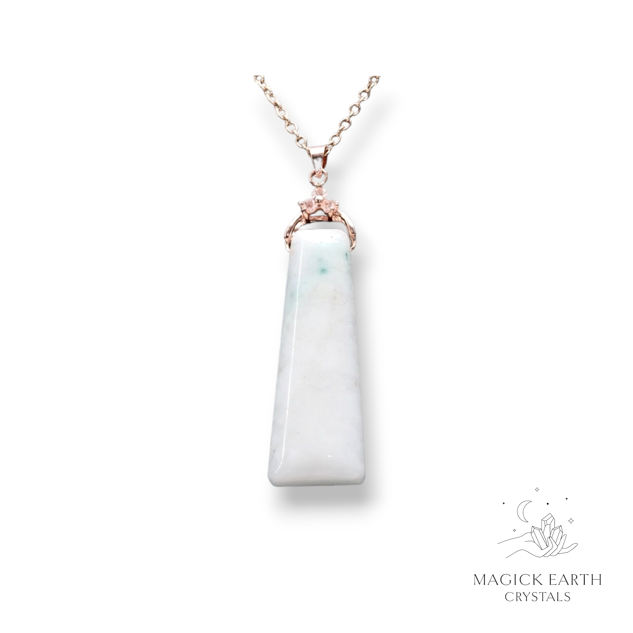 Amazonite  Trapezoid Pendant Lighter Shade with Rose Gold Finish For Boundaries & Emotional Balance